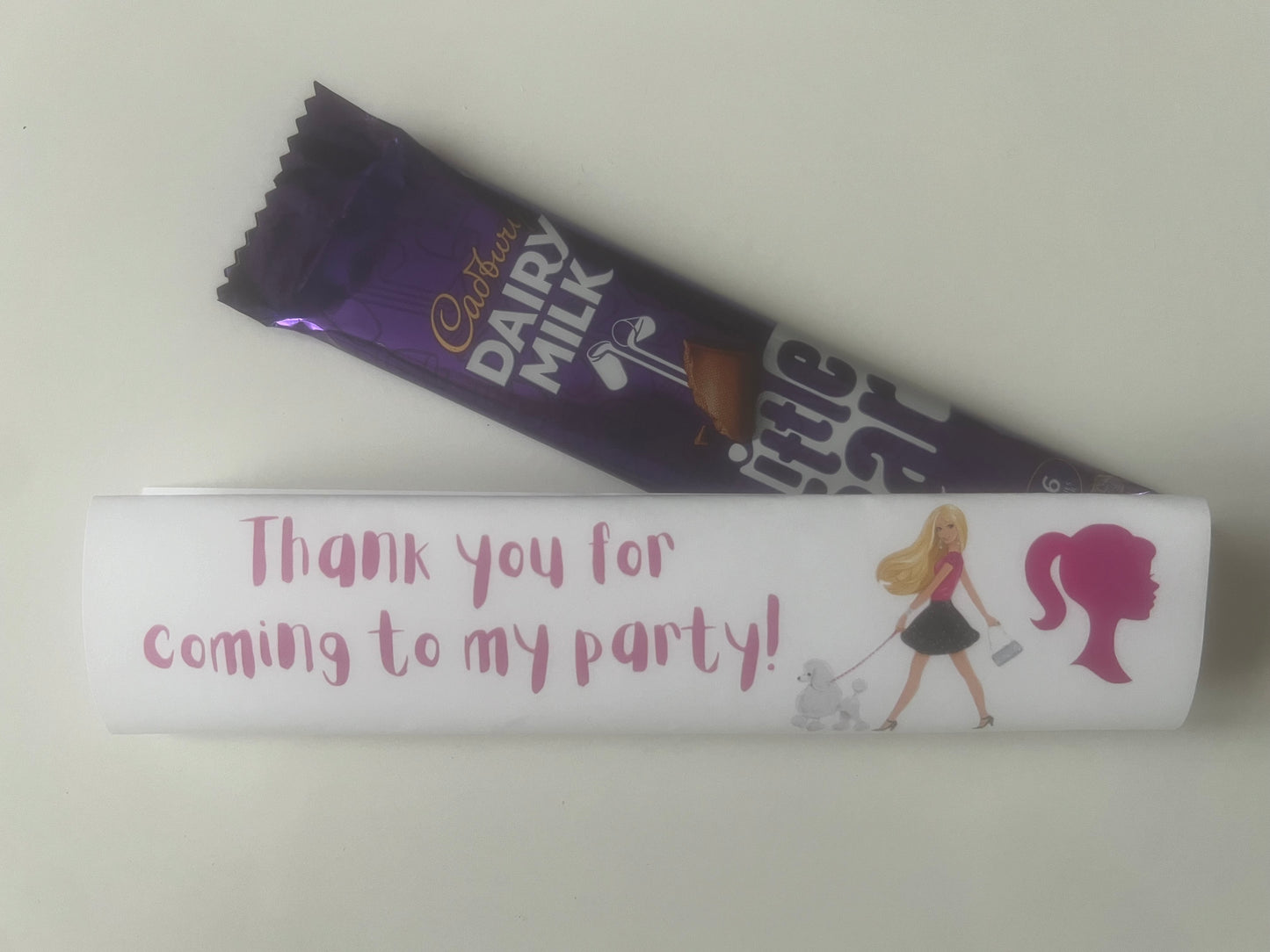 Little bars thank you for coming to my party chocolate wrapper (chocolate not included)