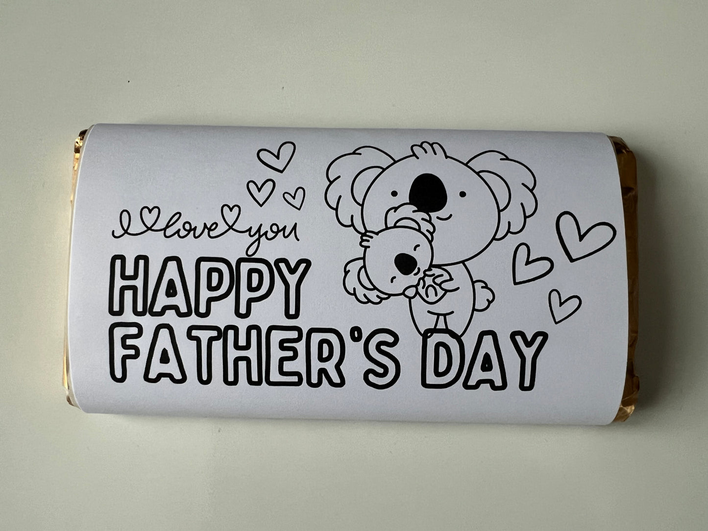 Fathers  day colour your own set of 6  chocolate bar wrapper