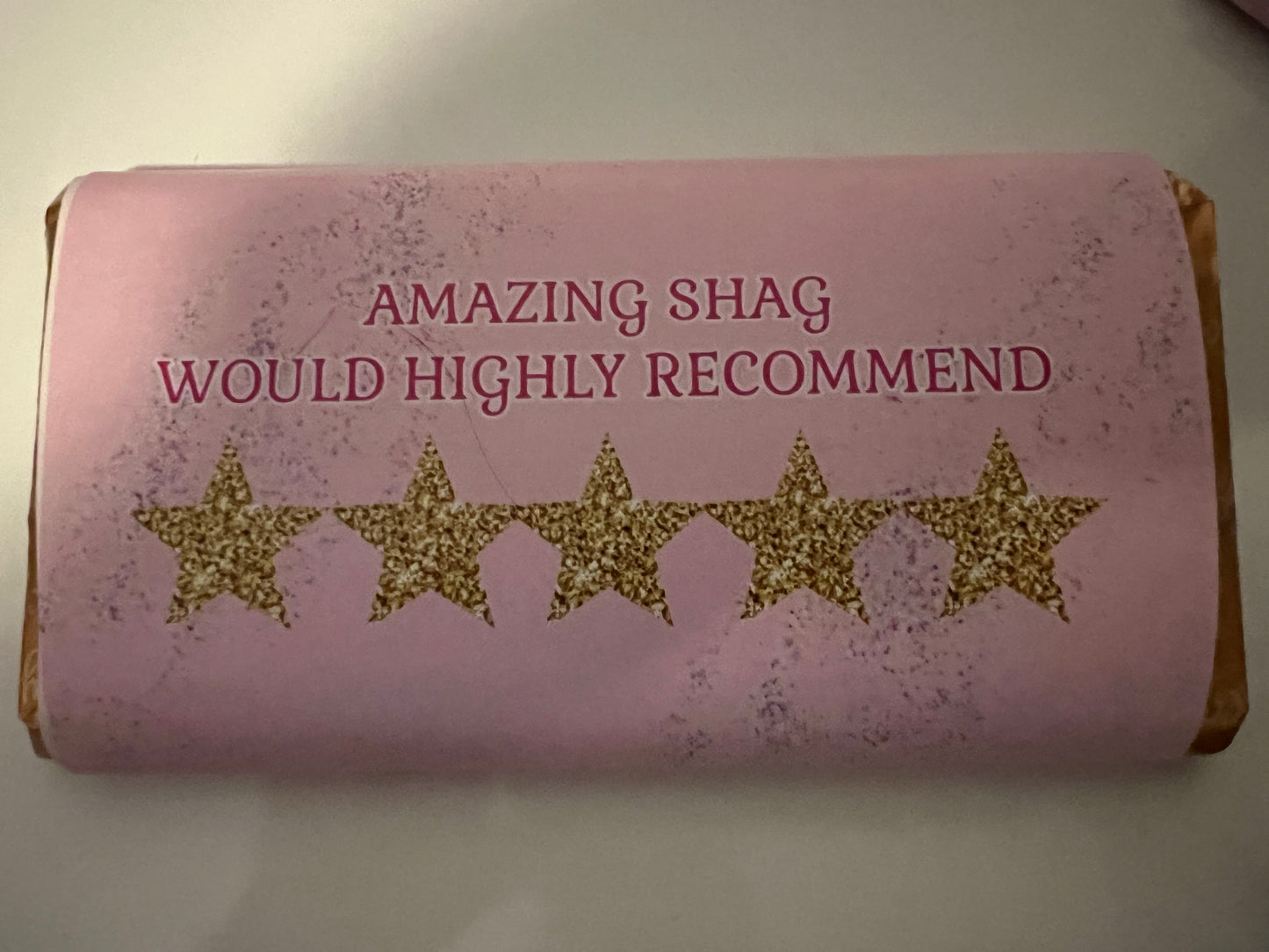 Amazing shag chocolate wrapper (chocolate not included)