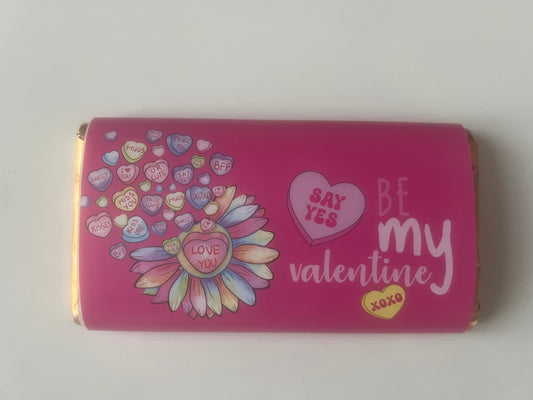 Be my  valentines  chocolate bar wrapper