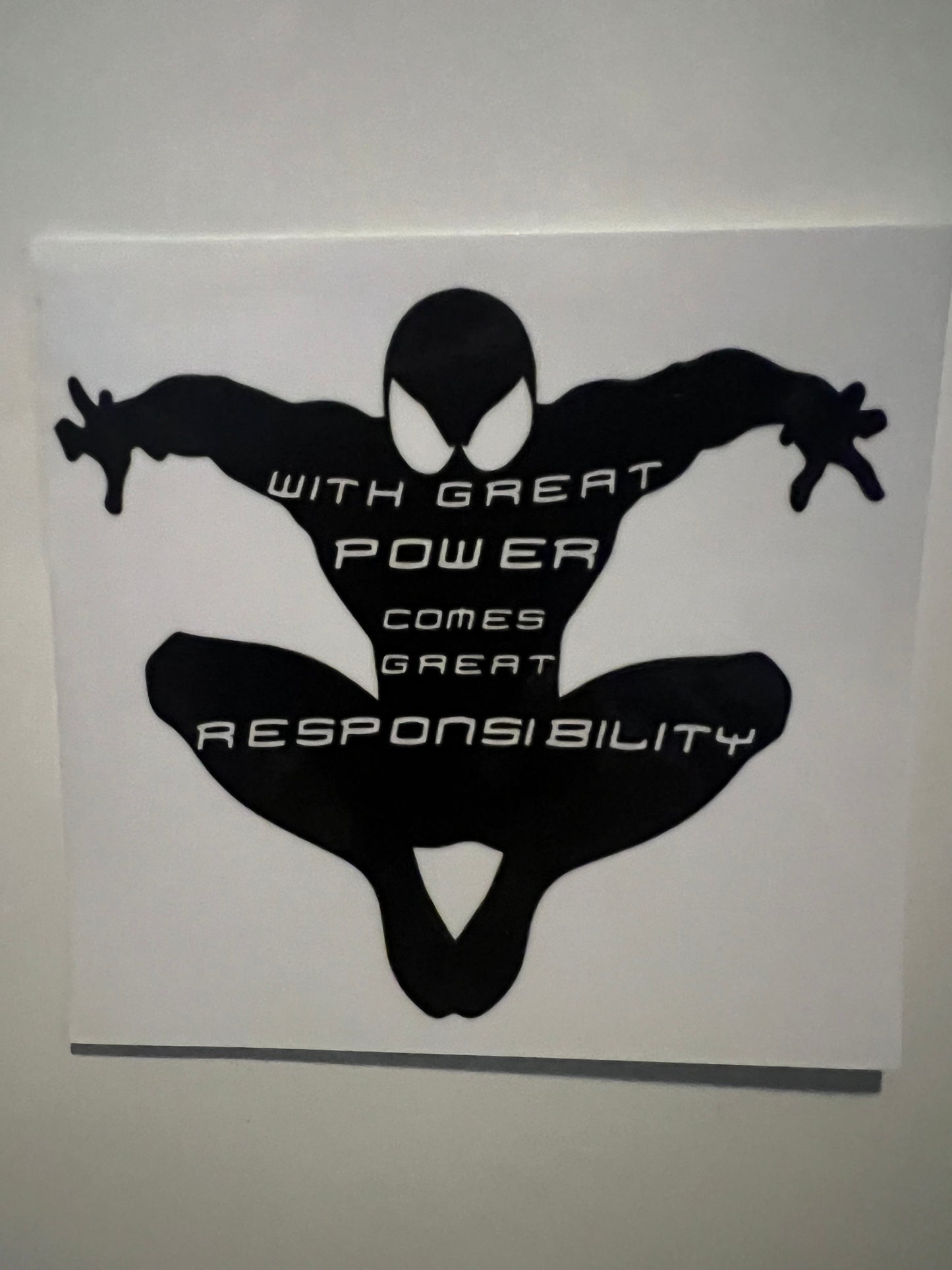 Spider-Man with great power decal