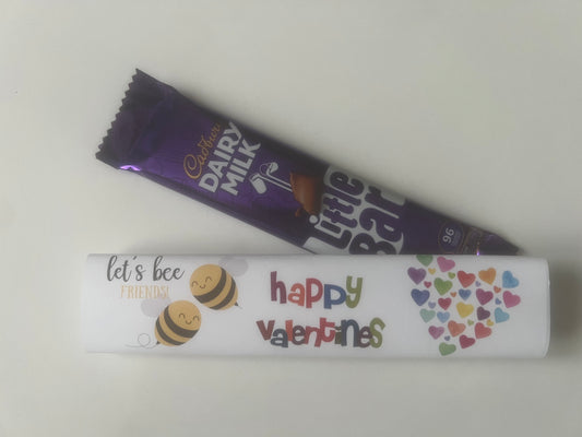 Little bars valentines chocolate wrapper (chocolate not included)