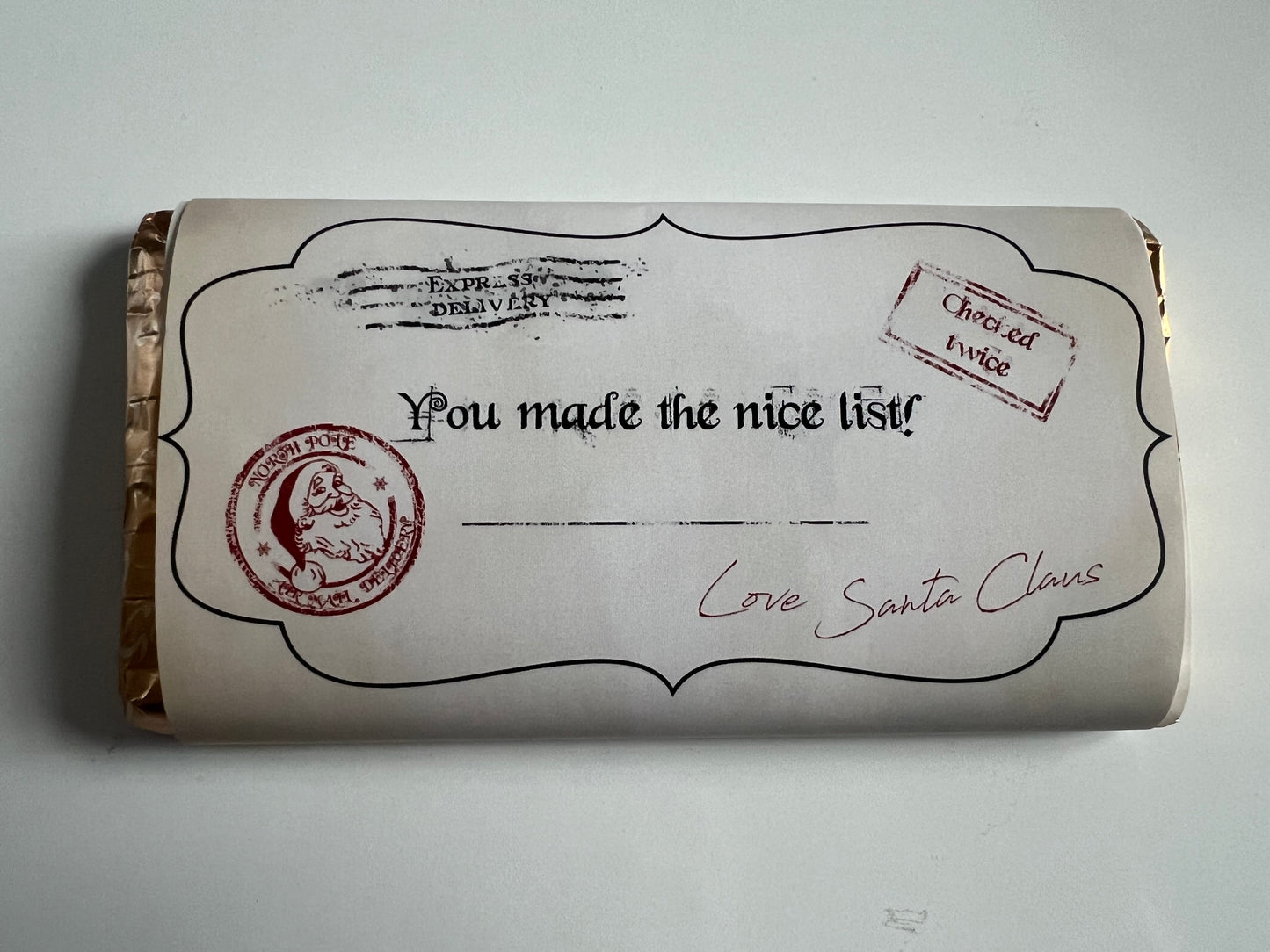 Christmas chocolate bar wrappers