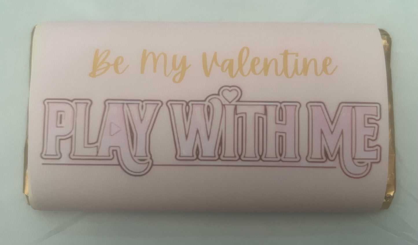 PLouise valentines play with me chocolate bar wrapper