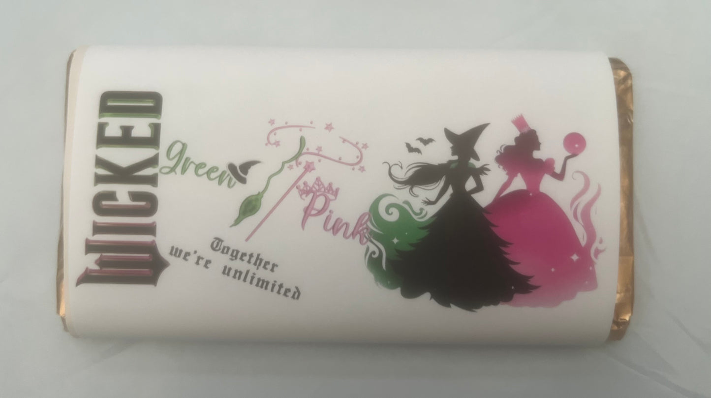 Wicked white background chocolate bar wrapper