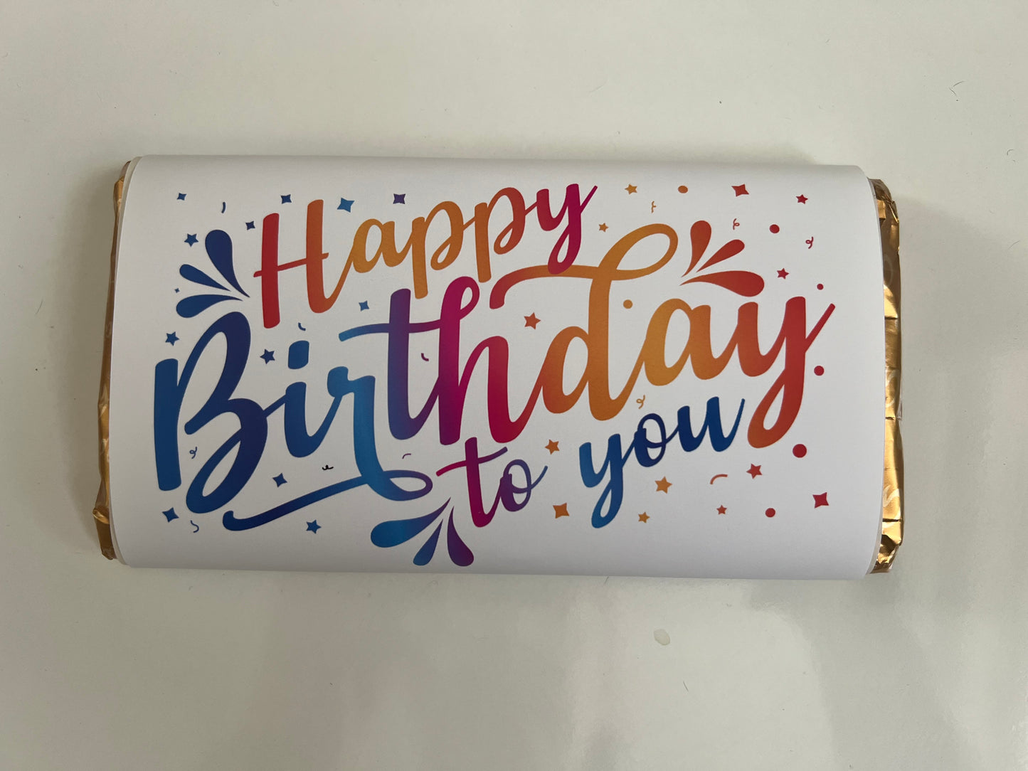 Happy birthday chocolate bar wrapper