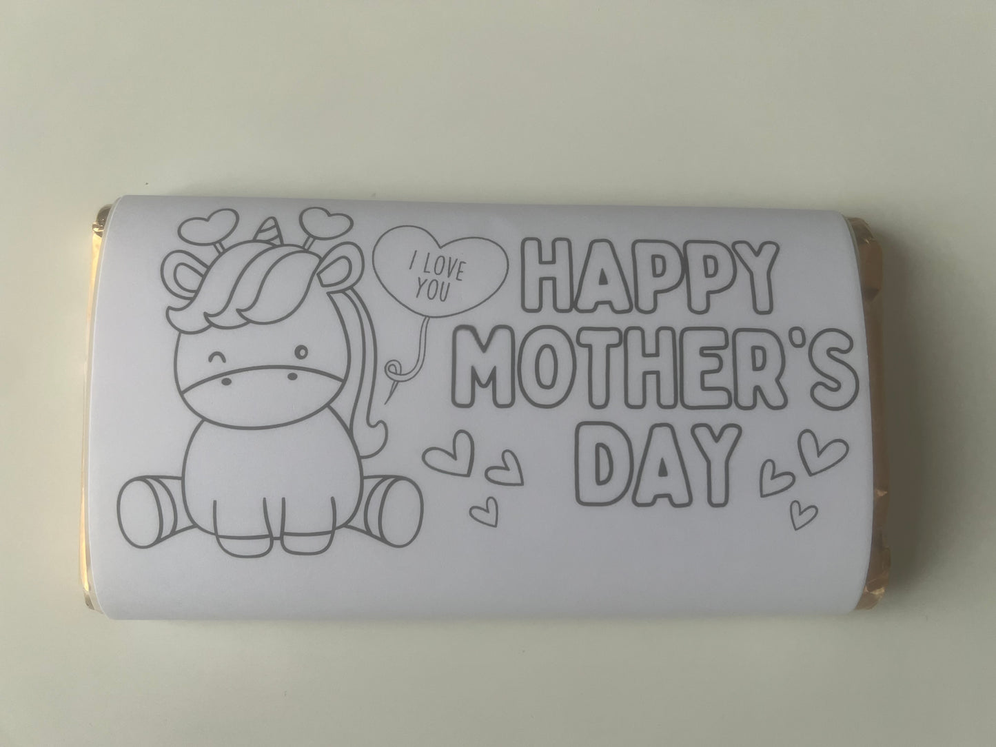 Mothers day colour your own set of 6  chocolate bar wrapper