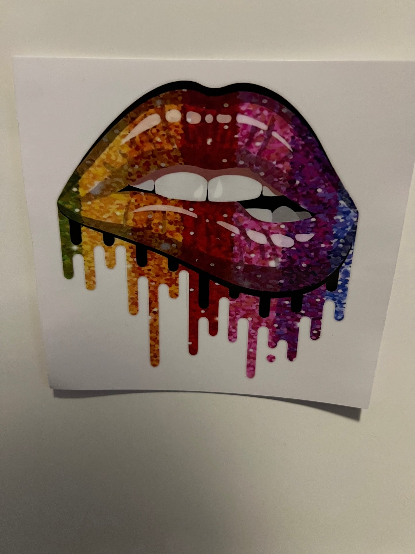 Rainbow lips decal