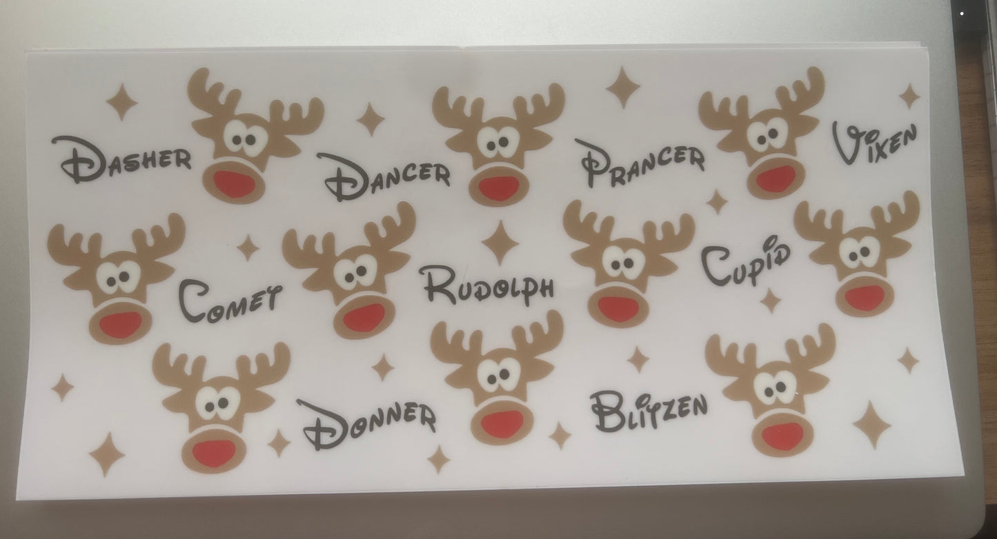 Reindeer with names Christmas wrap