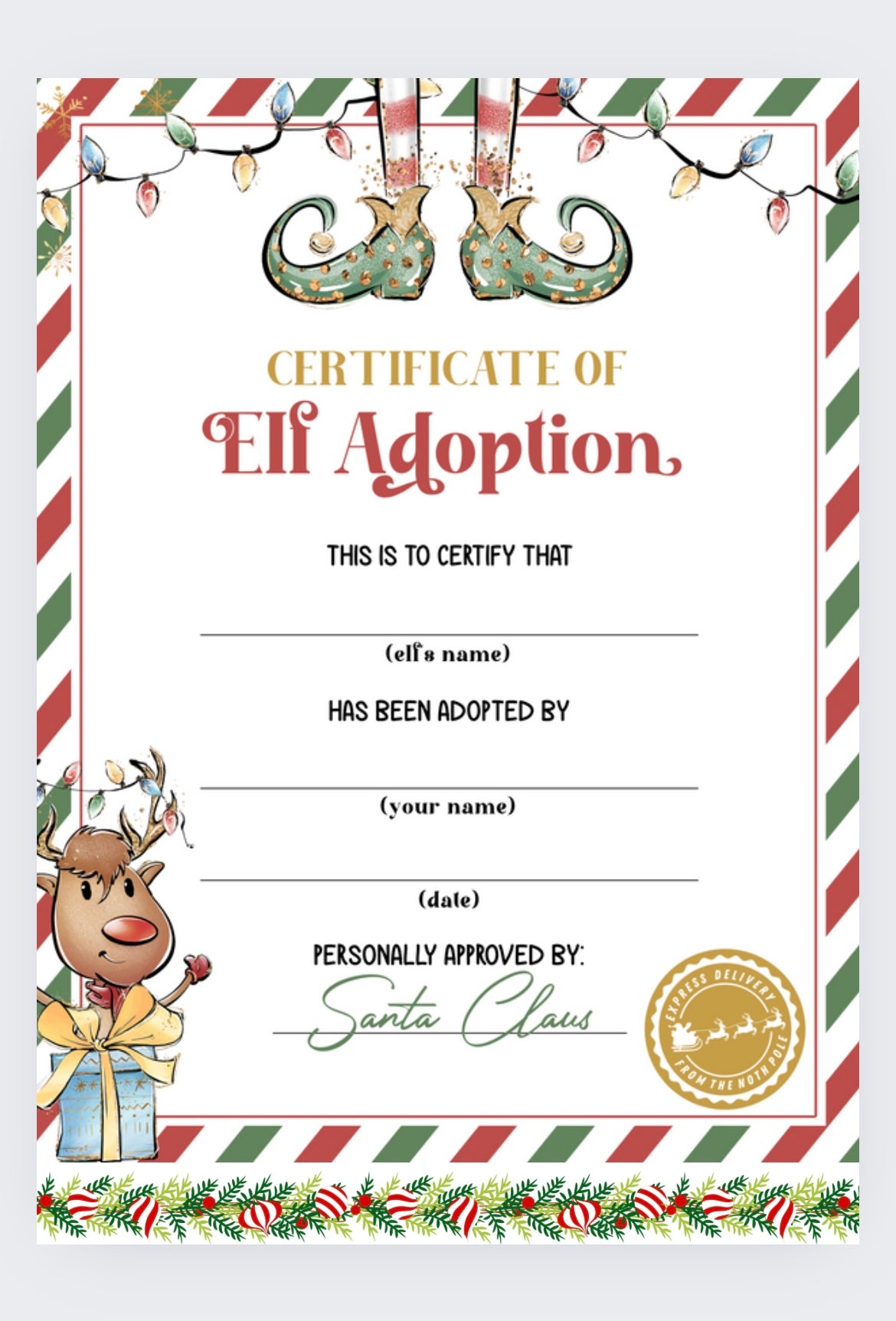 Elf and Santa letters and certificates