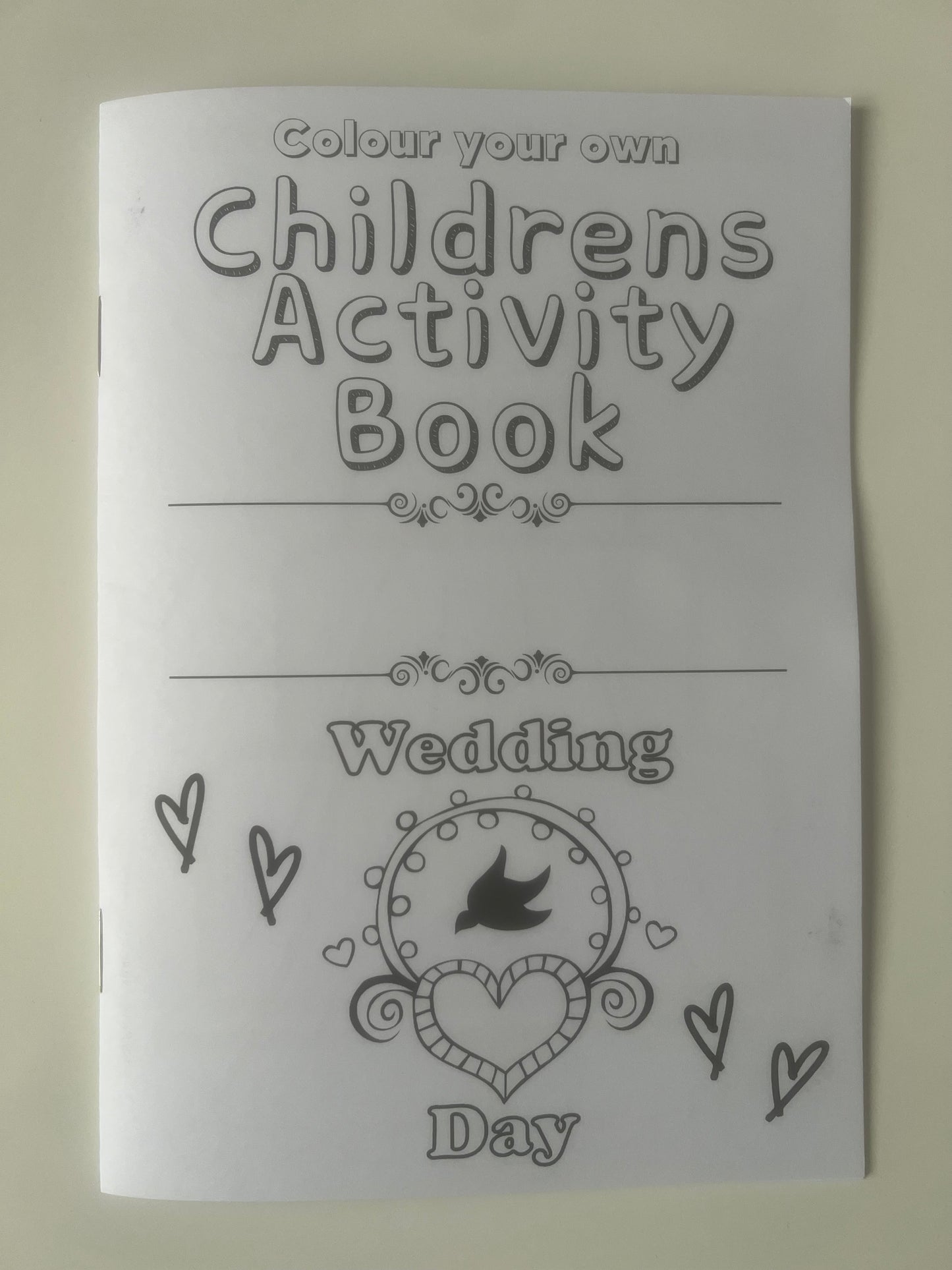 Childrens wedding day activity colouring book