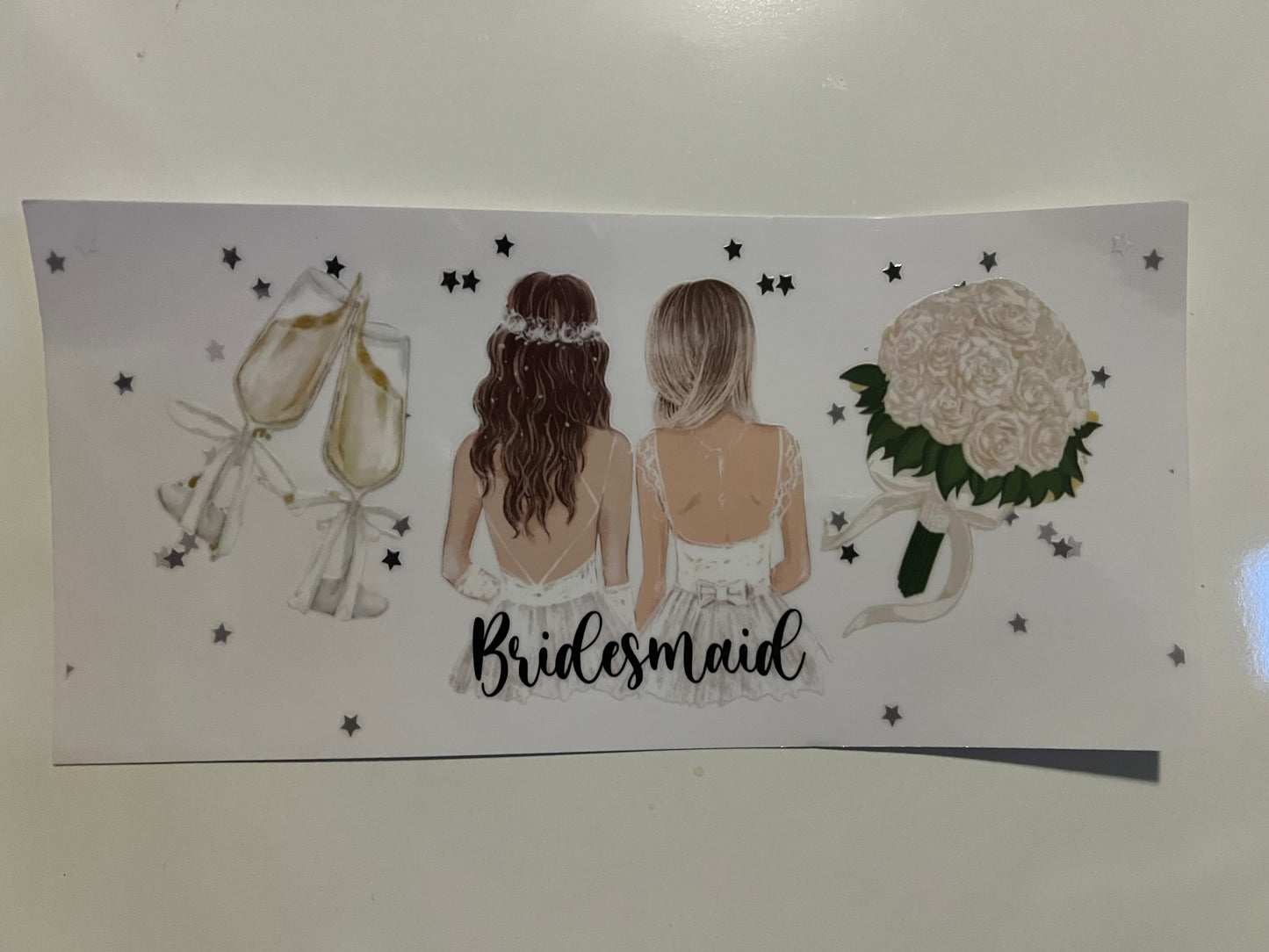 Bridesmaid silver background wrap exclusive