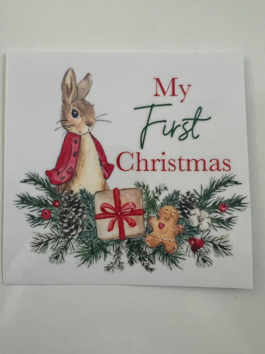 Peter rabbit My First Christmas decal