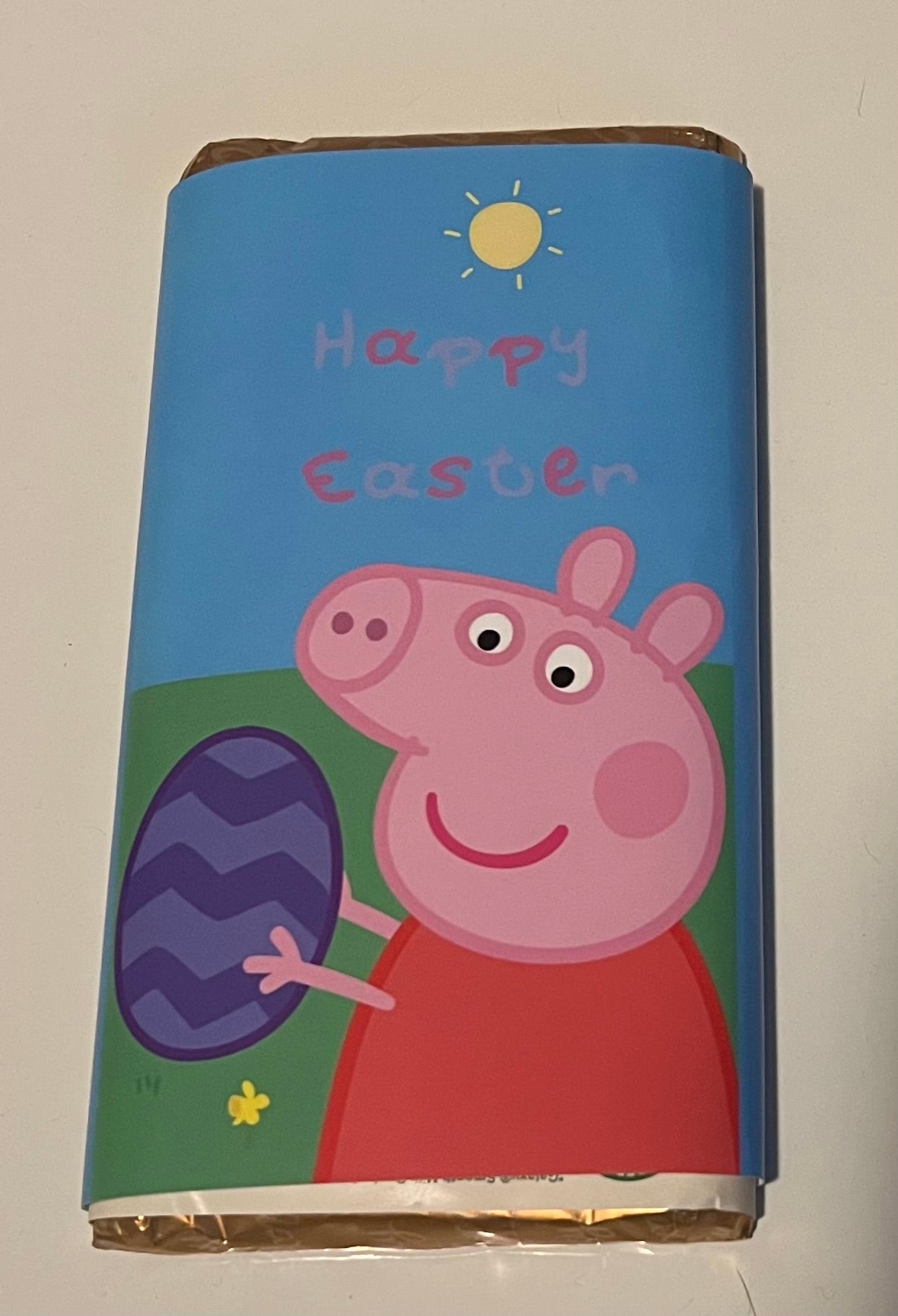 Peppa pig Happy Easter chocolate bar wrapper