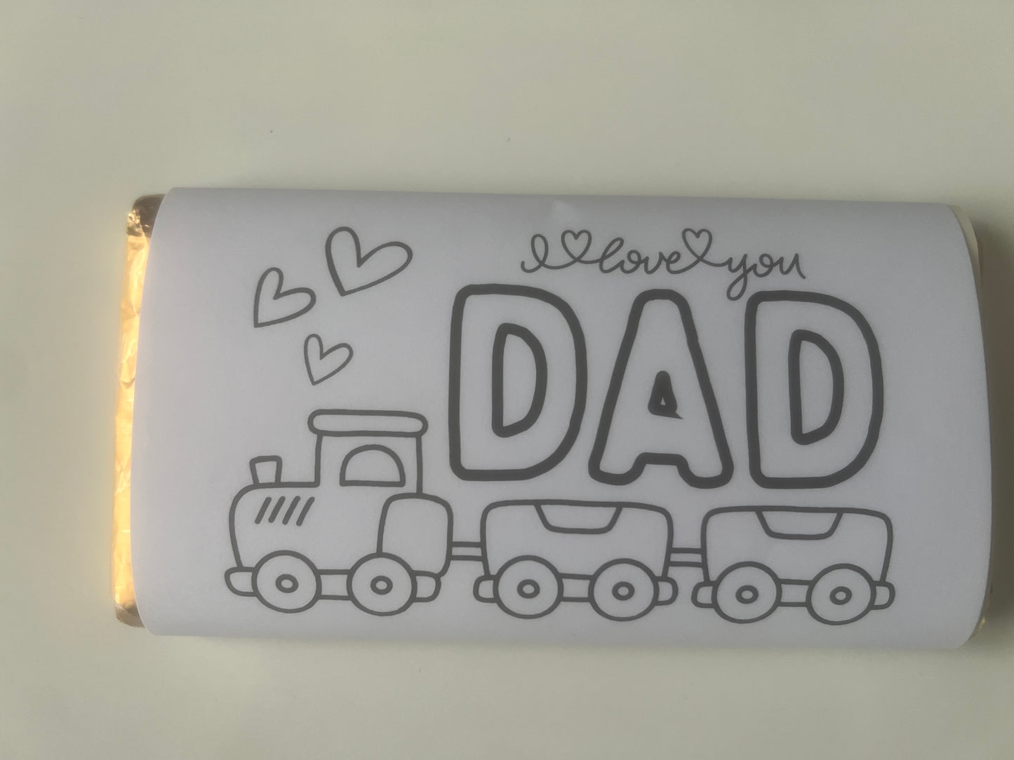 Fathers  day colour your own set of 6  chocolate bar wrapper