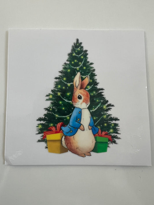 Peter rabbit Christmas tree decal