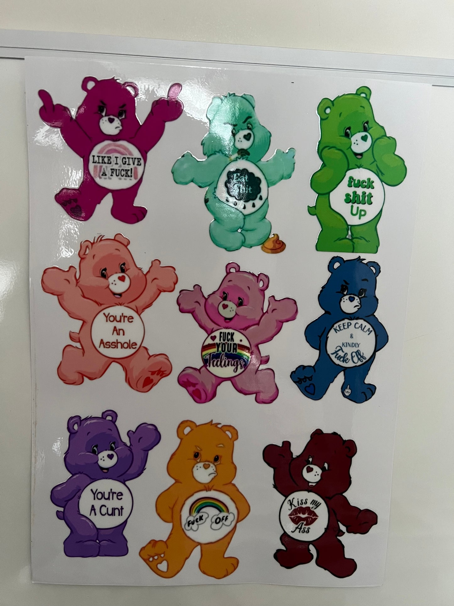 A4 swear bears sheet