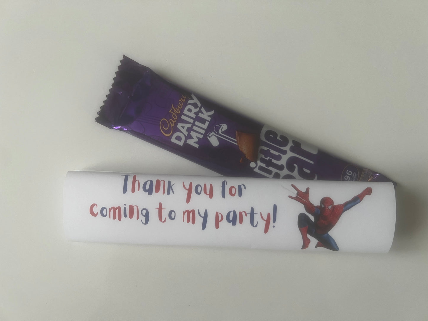 Little bars thank you for coming to my party chocolate wrapper (chocolate not included)