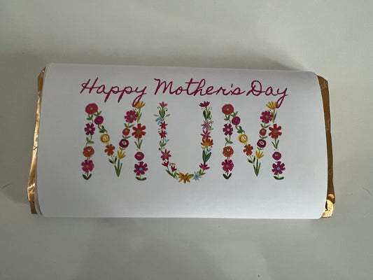 Happy Mother’s Day mum chocolate bar wrapper (chocolate not included)