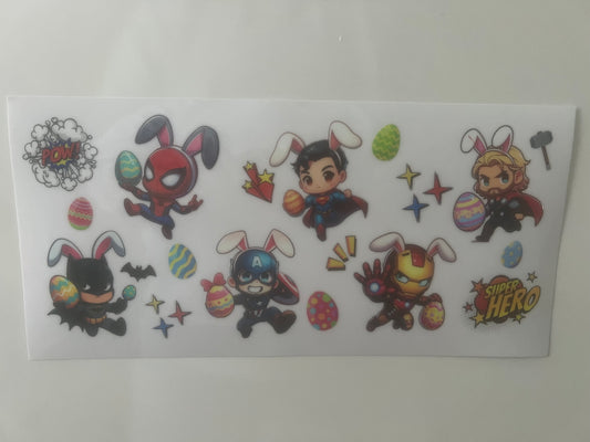 Baby marvel charactier as Easter bunny’s wrap