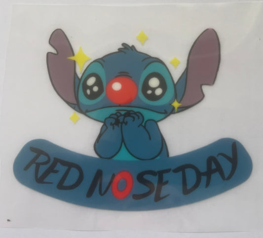 Stitch Red Nose Day V4 DTF transfer