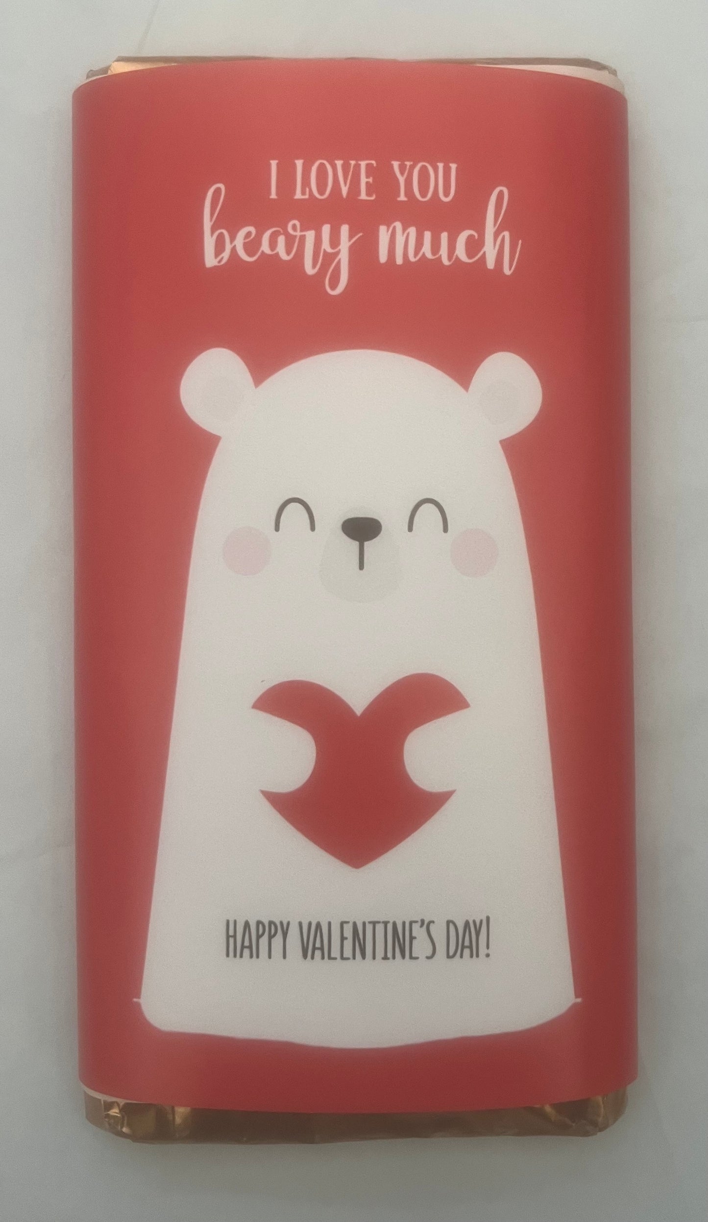 Valentines I love you heart much chocolate bar wrapper