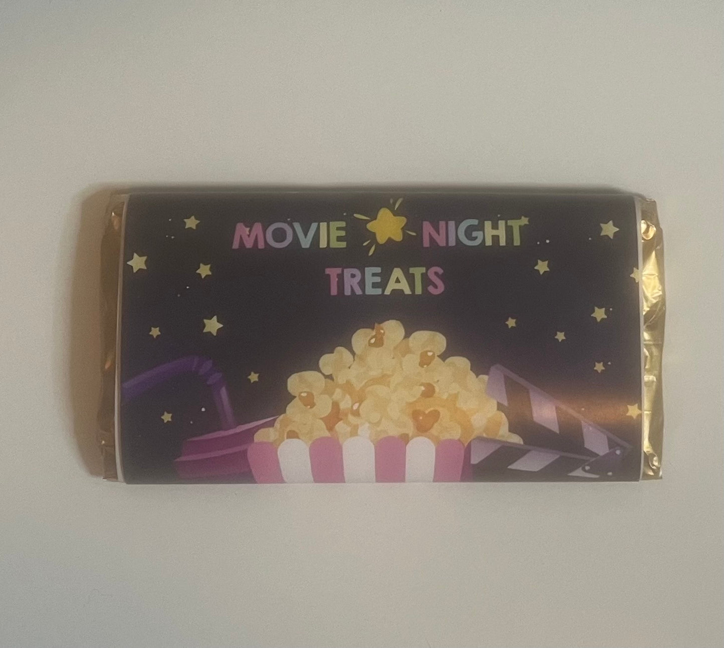 Movie night treats chocolate bar wrapper