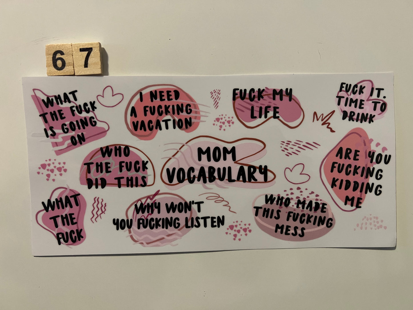 Mom vocab wrap (67) pink (L)