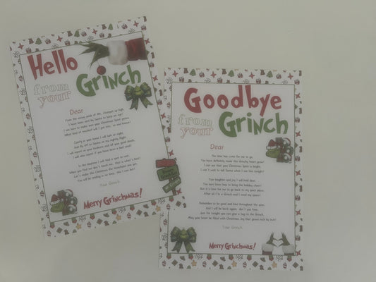 Grinch hello and goodbye letter set