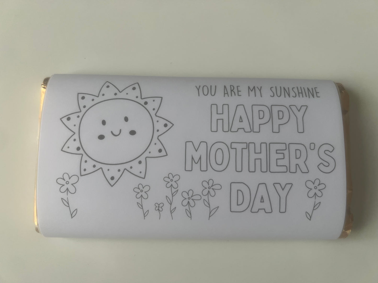 Mothers day colour your own set of 6  chocolate bar wrapper