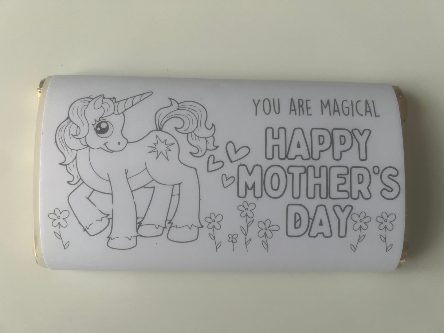 Mothers day colour your own set of 6  chocolate bar wrapper