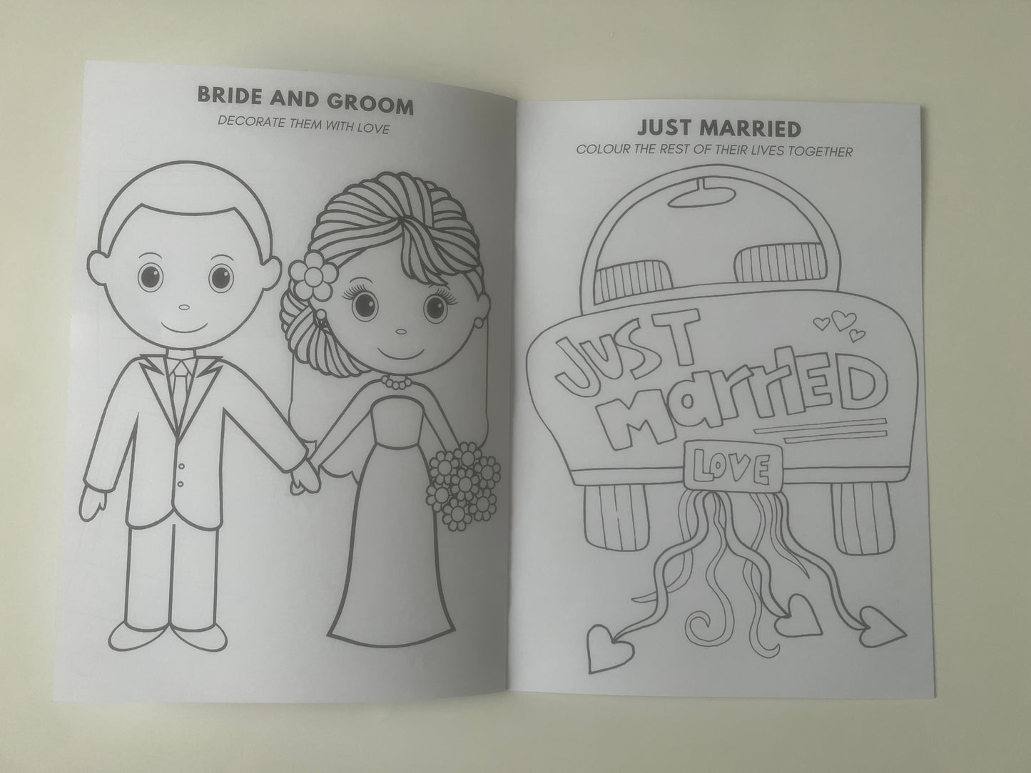 Childrens wedding day activity colouring book