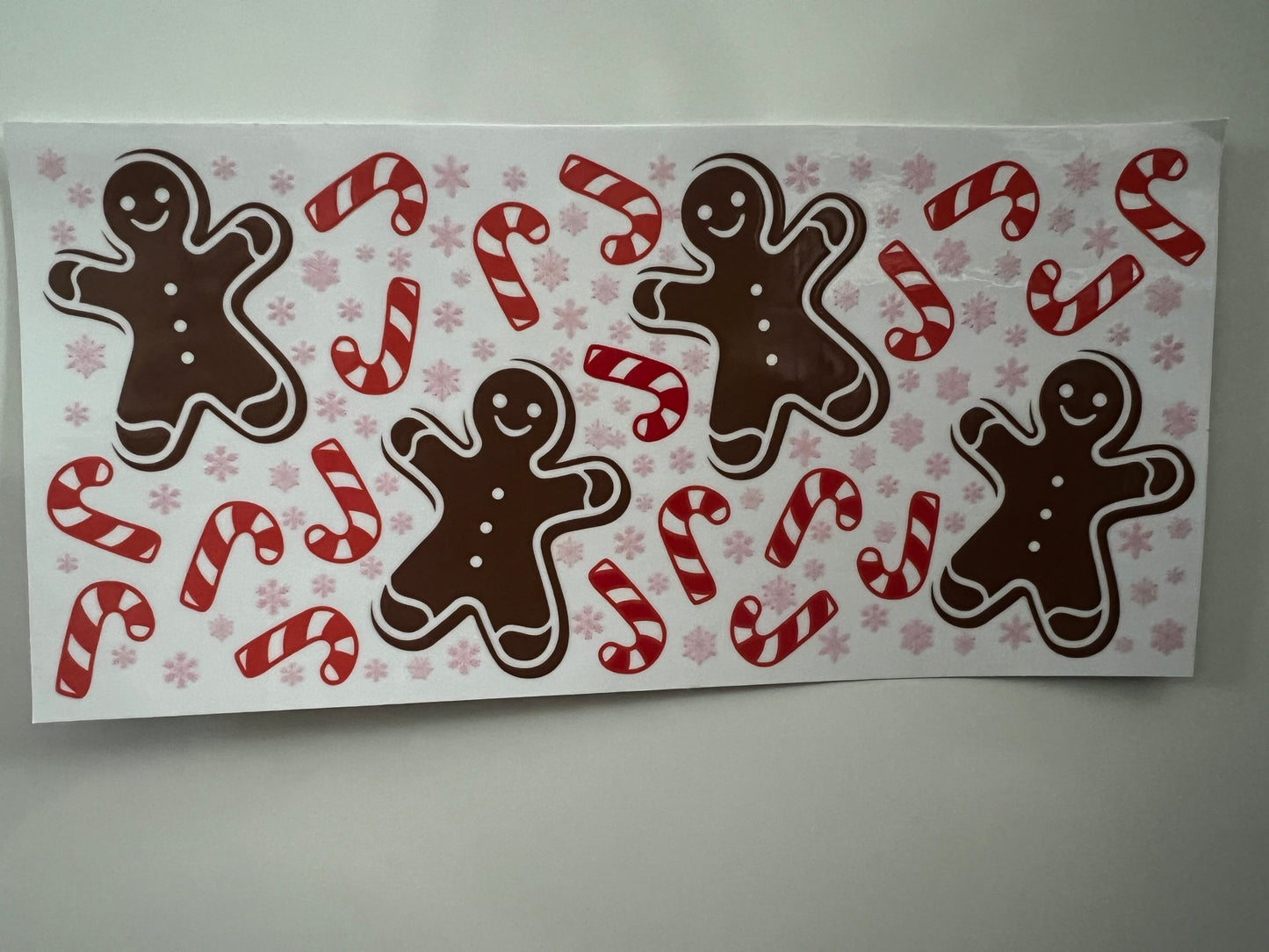 Gingerbread man and candy cane Christmas wrap