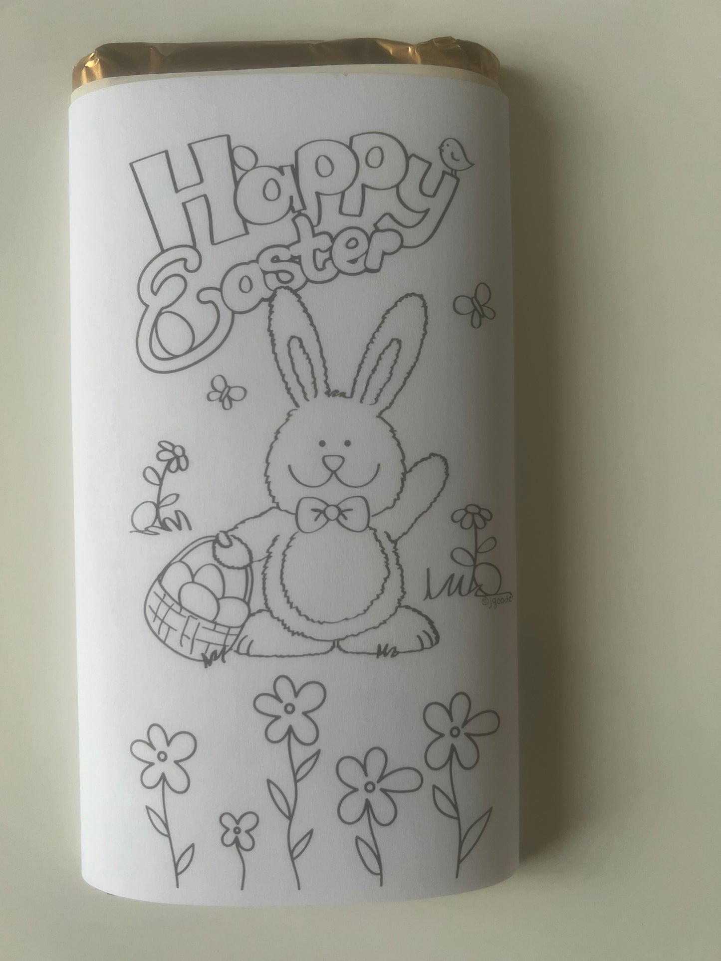 Easter colour your own set of 6  chocolate bar wrapper