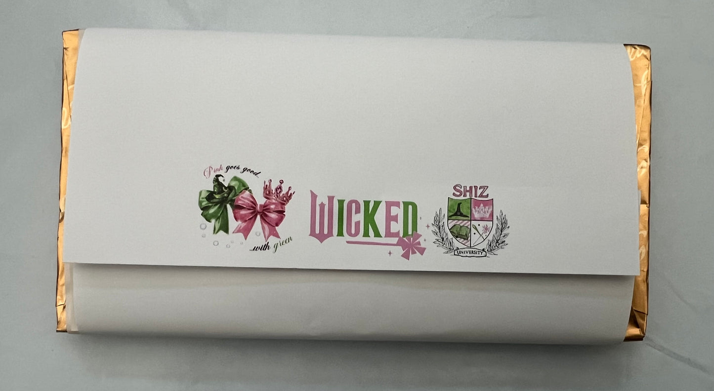 Wicked white background chocolate bar wrapper