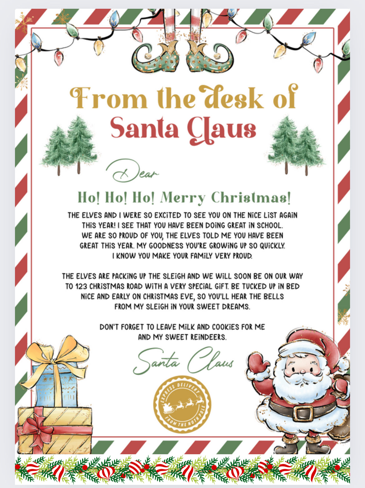 Elf and Santa letters and certificates