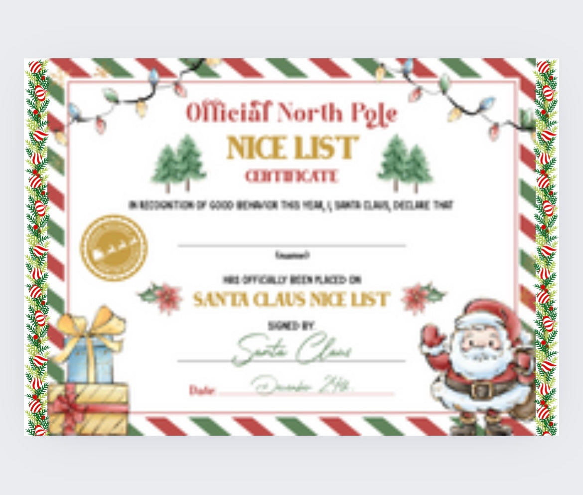 Elf and Santa letters and certificates