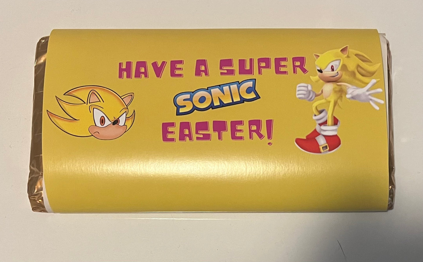 Have a super sonic Easter chocolate bar wrapper