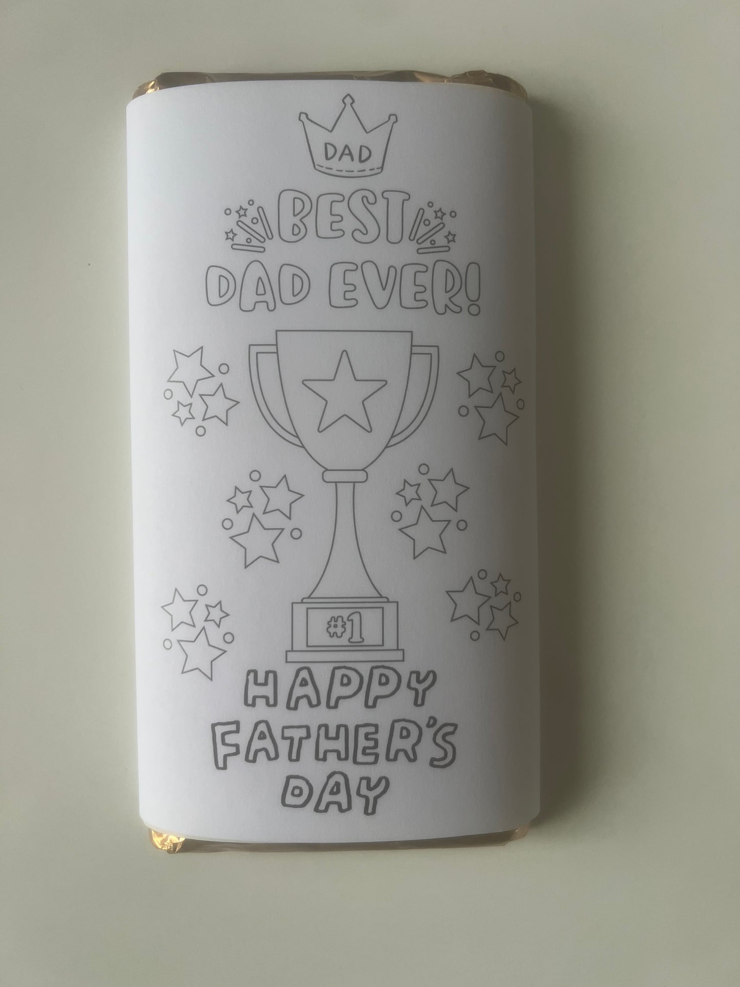 Fathers  day colour your own set of 6  chocolate bar wrapper