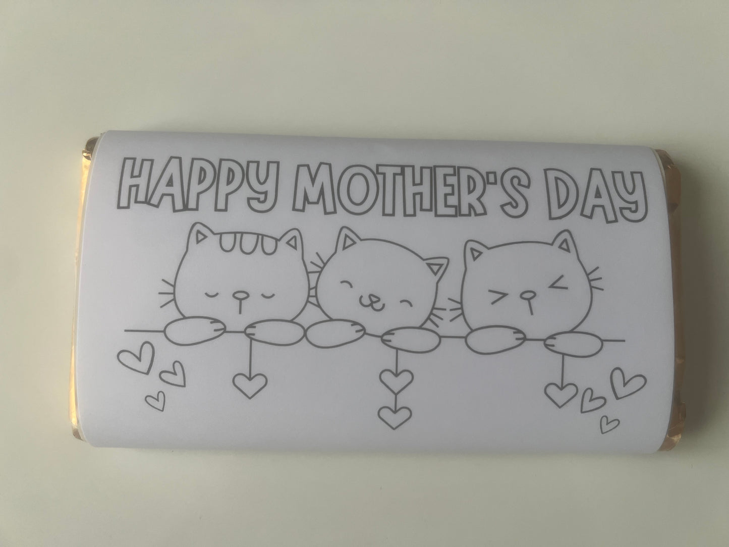 Mothers day colour your own set of 6  chocolate bar wrapper