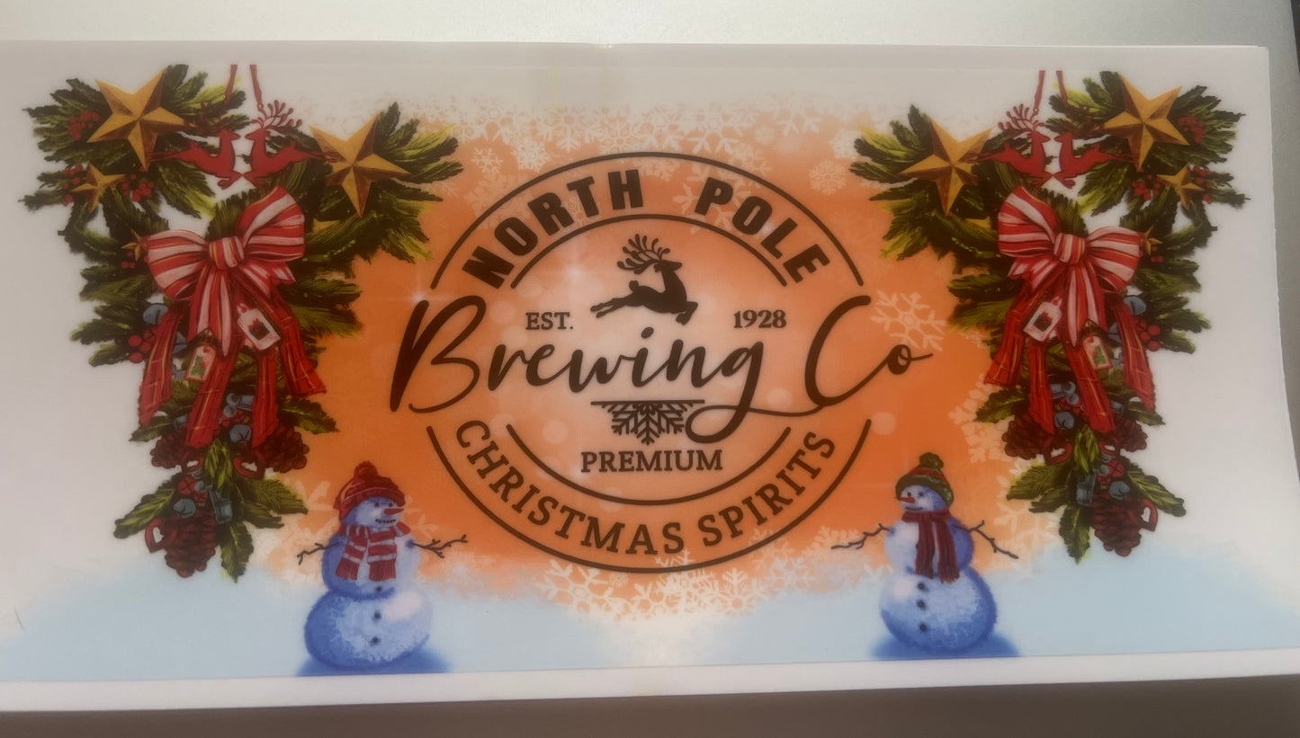 North Pole brewing co Christmas wrap