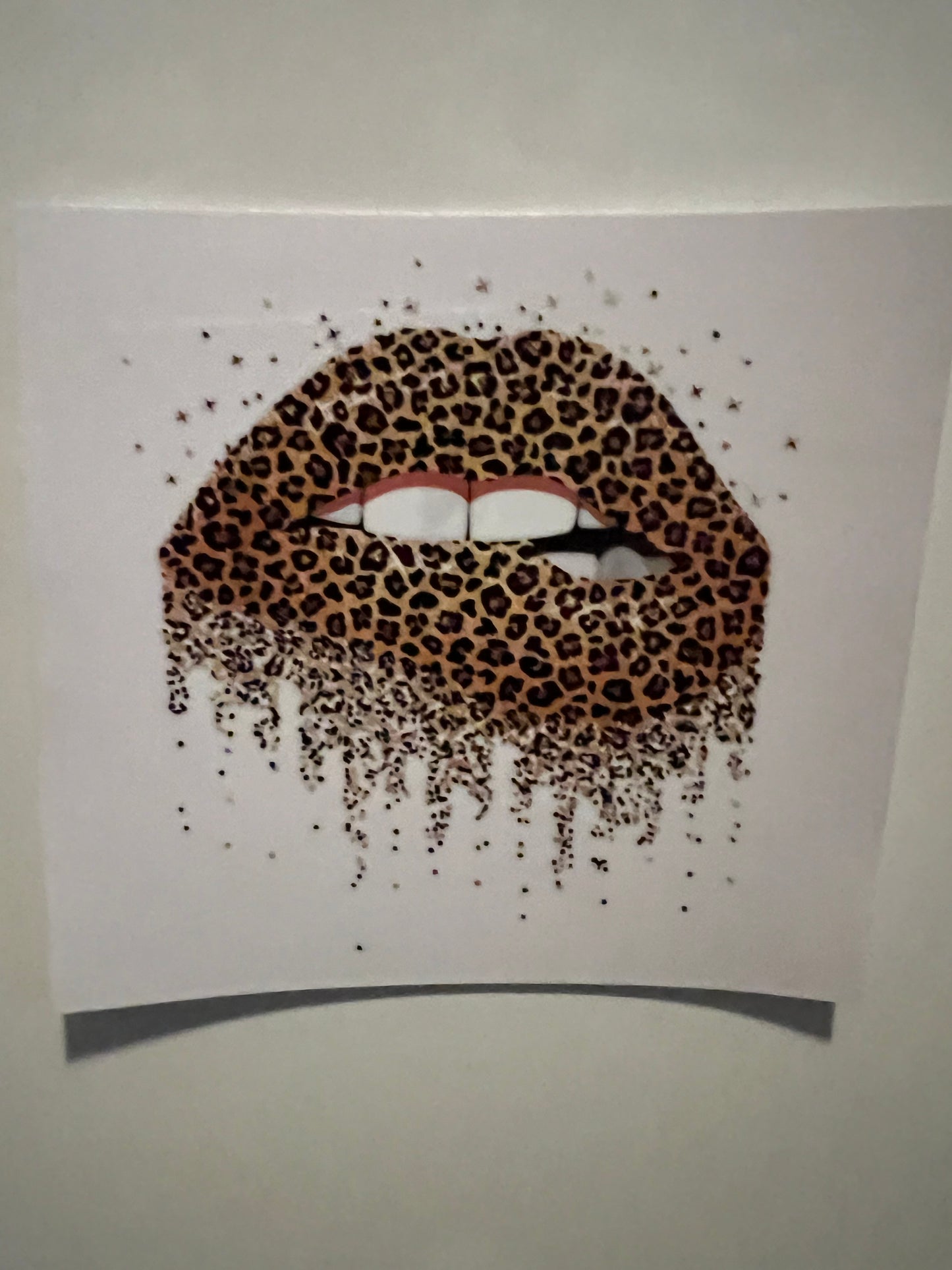 Cheetah print lips decal