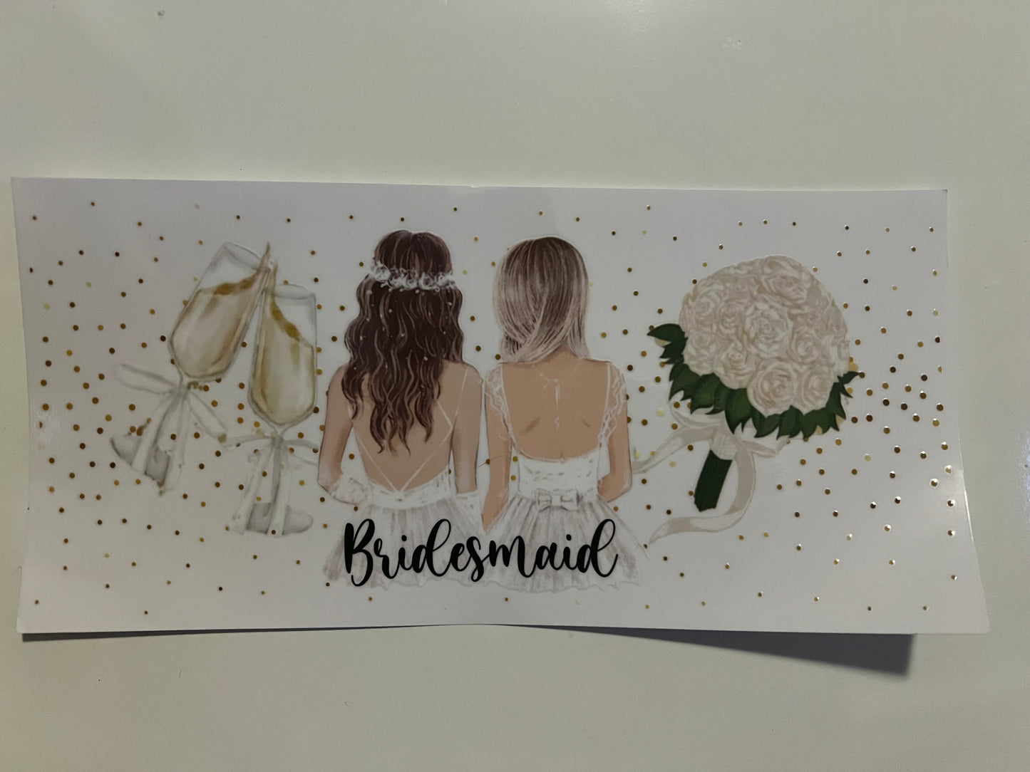 Bridesmaid gold background wrap exclusive