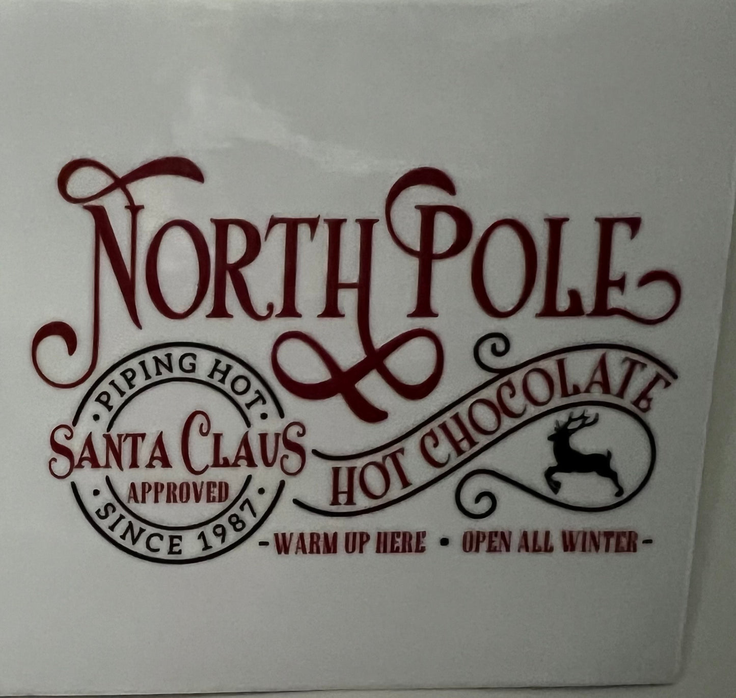 North Pole hot chocolate decal