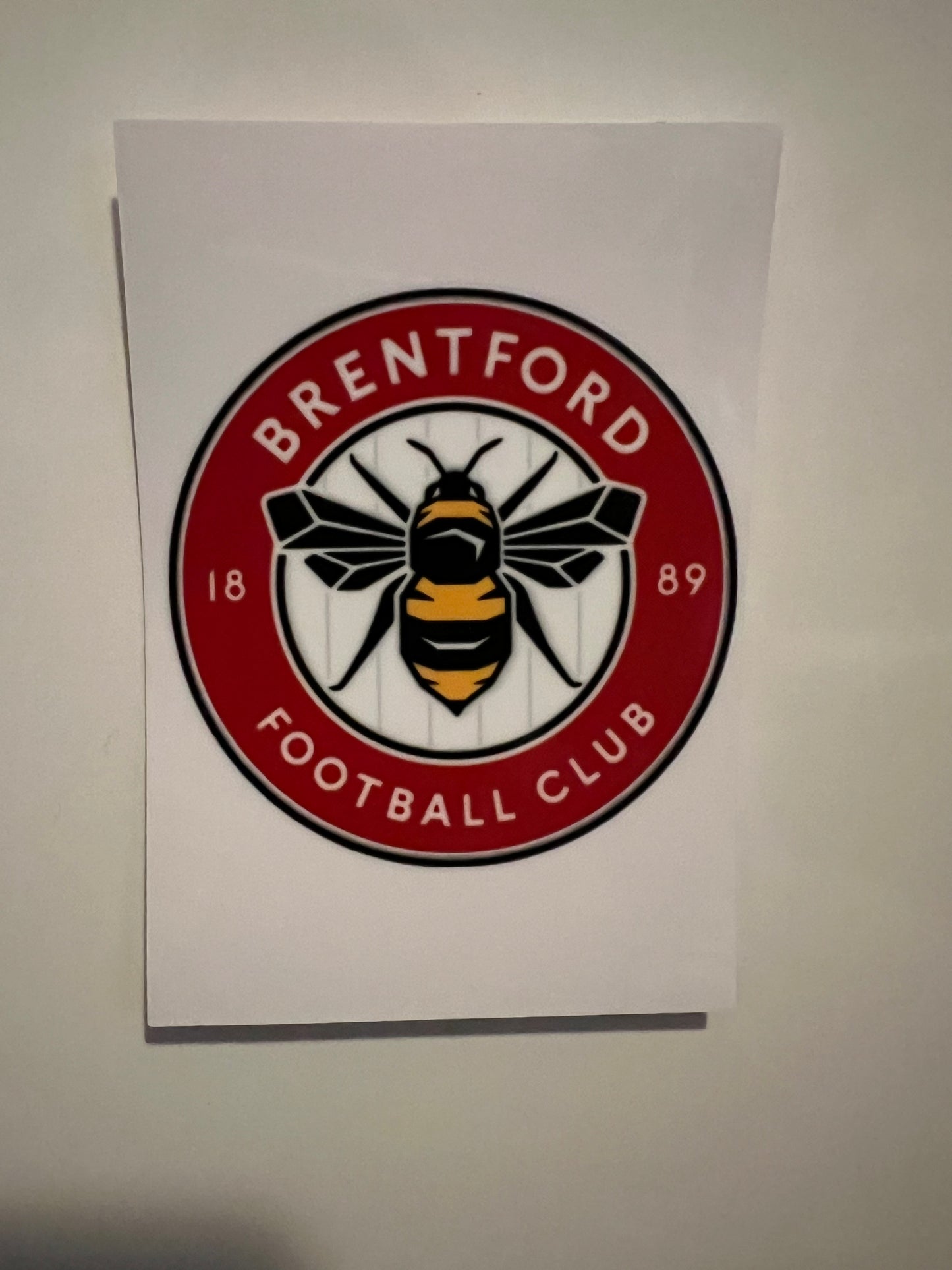 Brentford football club badge uvdtf decal (L)