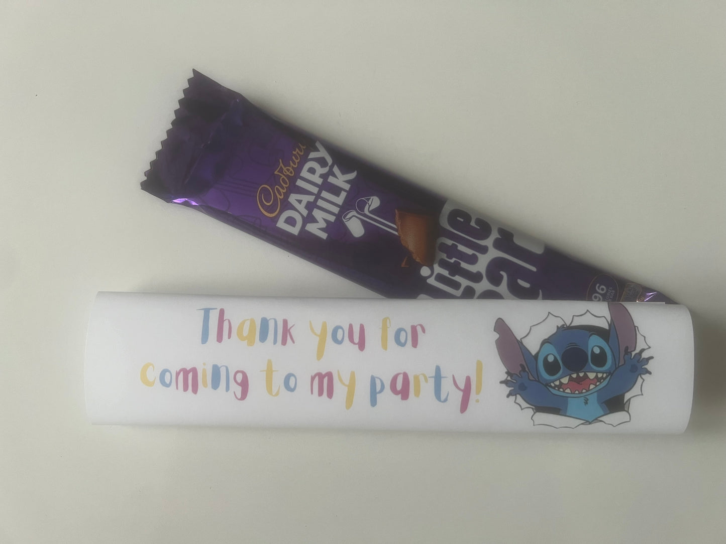 Little bars thank you for coming to my party chocolate wrapper (chocolate not included)