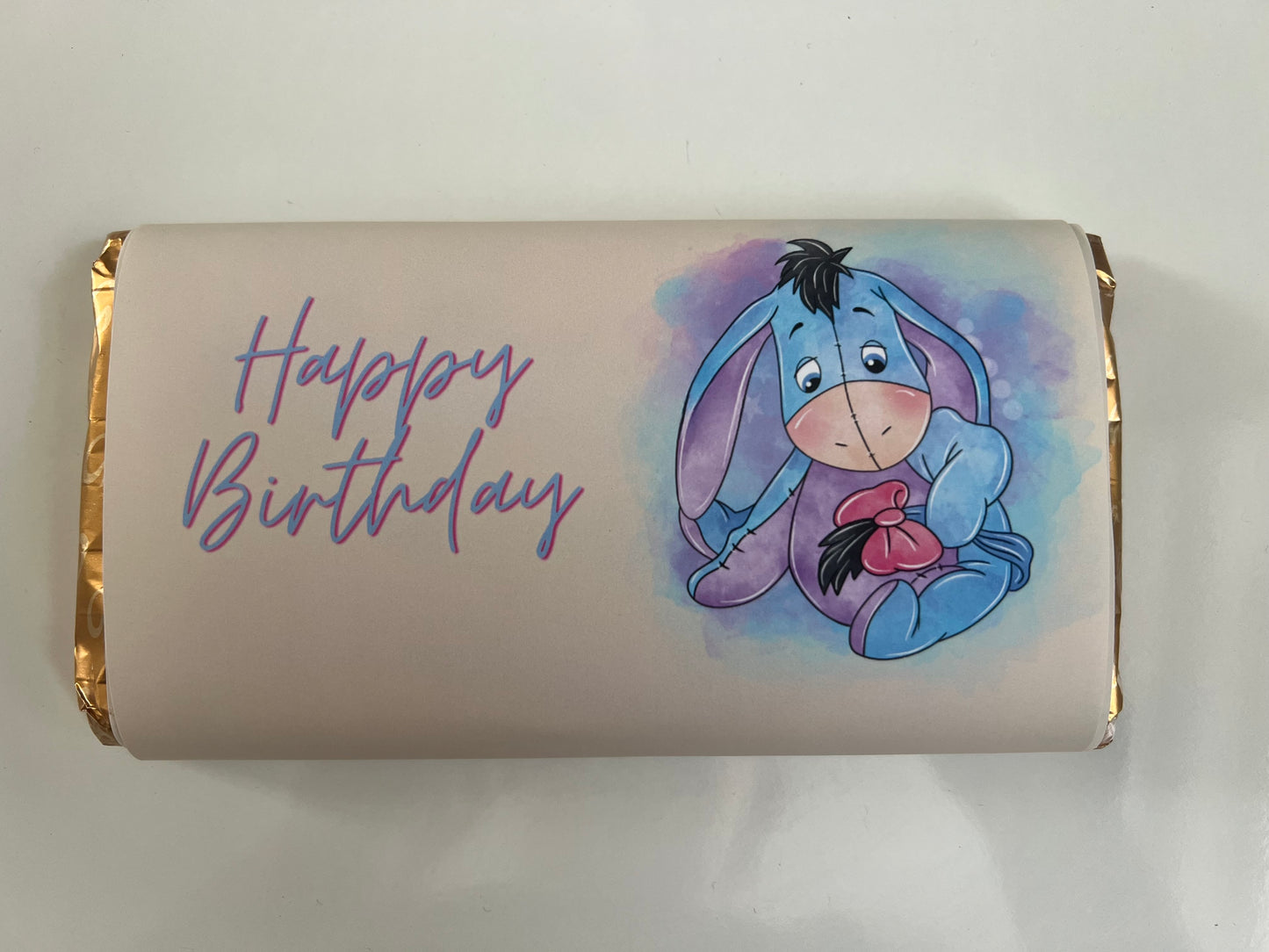 happy birthday chocolate bar wrapper - eeyore