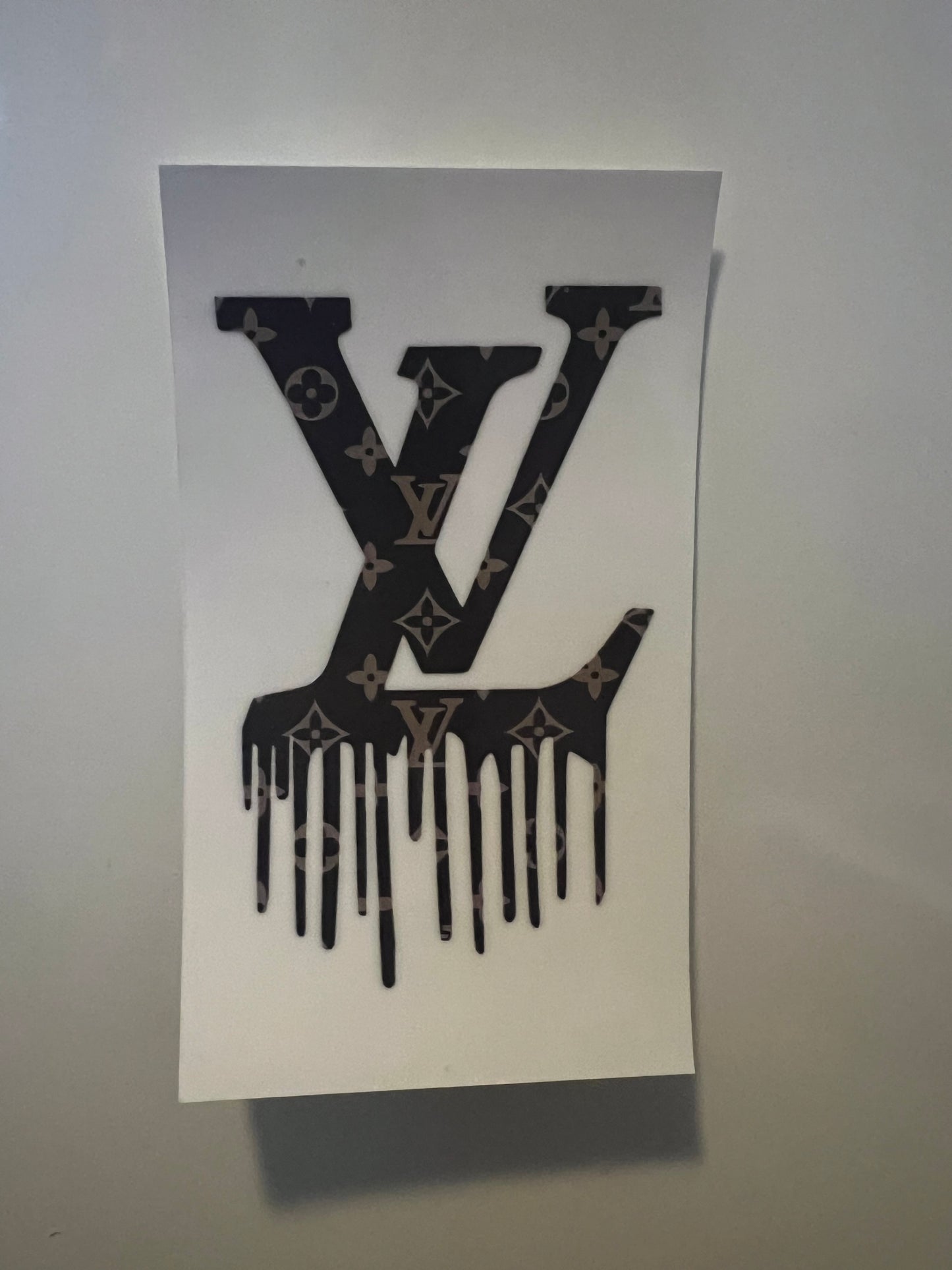 Designer inspired drip decal