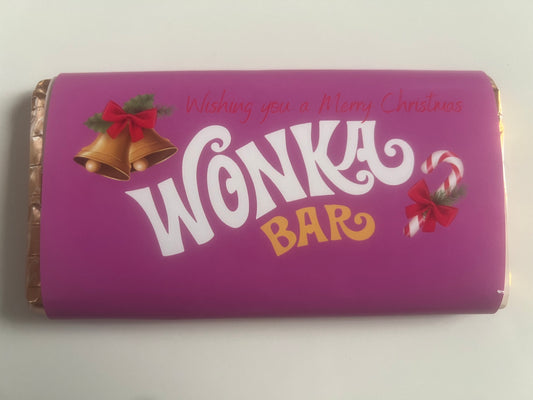 Christmas Wonka chocolate bar wrapper