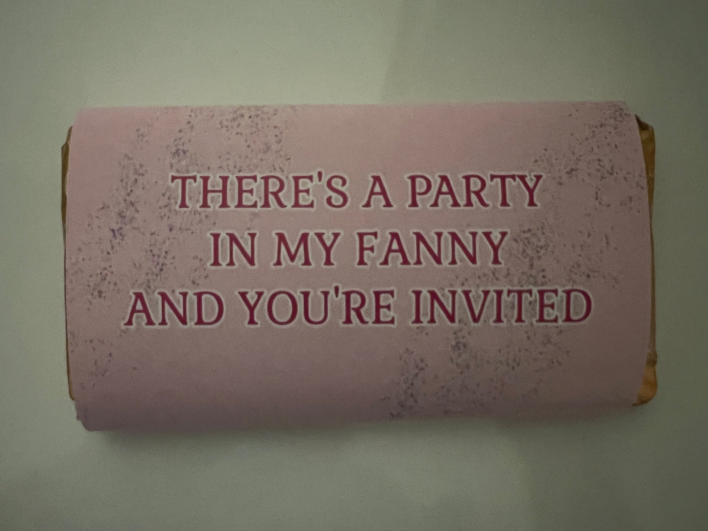 There’s a party……. Valentines chocolate wrapper (chocolate not included)